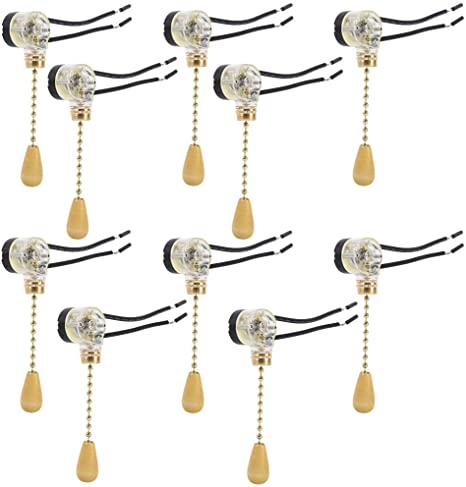 10 Pcs Ceiling Fan Wall Light Replacement Pull Chain Cord Switch Control By Crqes