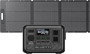 BLUETTI Portable Power Station AC2A with 200W Solar Panel, 204Wh LiFePO4 Battery Backup w/ 2 300W (600W Power Lifting) AC Outlets, Recharge to 80% in 40 Min., Solar Generator for Outdoor Camping