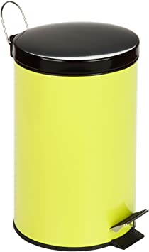 Honey-Can-Do TRS-03554 Round Steel Step Trash Can with Liner, 12-Liter/3-Gallon, Lime Green