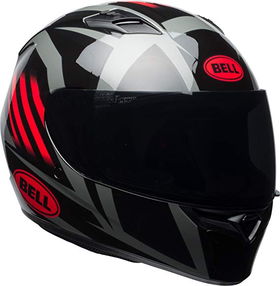 Bell Qualifier Full-Face Motorcycle Helmet (Gloss Black/Red/Titanium Blaze, Medium)