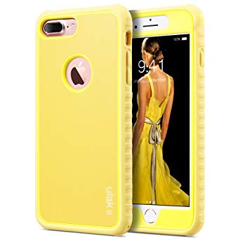 ULAK iPhone 7 Plus Case, Slim Lightweight Flexible TPU Bumper Case Shockproof Anti-Slip Front and Back Protection Durable Rugged Cover for Apple iPhone 7 Plus 5.5 inch, Yellow