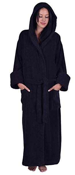 Turquoise Textile Hooded Bathrobes for Women, Men and Kids