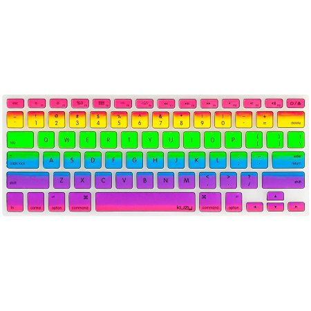 Kuzy - Rainbow Keyboard Cover Silicone Skin for MacBook Pro 13" 15" 17" (with or w/out Retina Display) iMac and MacBook Air 13" - Rainbow