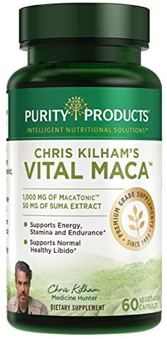 Chris Kilham's Vital Maca - Purity Products - Contains Two Quality Extracts - MacaTonic and Suma - Energy Supporting Herbs Used for Their Effects on Vitality and Sexual Health - 60 Capsules