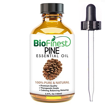 BioFinest Pine Oil - 100% Pure Pine Essential Oil - Premium Organic - Therapeutic Grade - Best For Aromatherapy - Improve mood - Heighten Awareness - FREE E-Book and Dropper (100ml)
