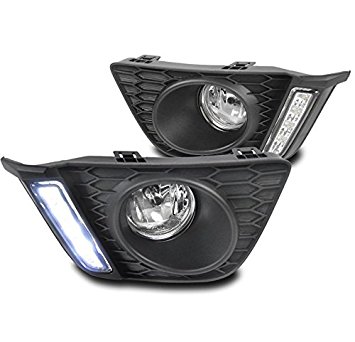 ZMAUTOPARTS Honda Fit DRL LED OEM Style Replacement Fog Lights Chrome