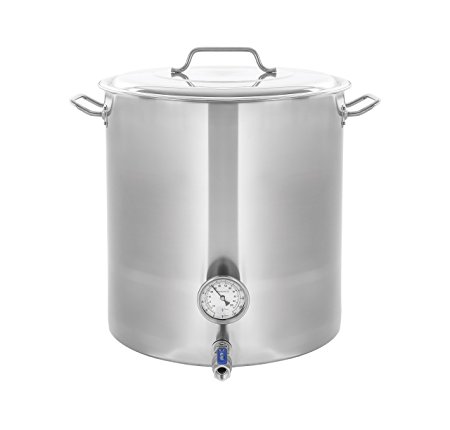 CONCORD Stainless Steel Home Brew Kettle Stock Pot (Weldless Fittings) (30 QT/ 7.5 Gal)