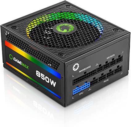 Power Supply 850W Fully Modular 80  Gold Certified with RGB Light Mode