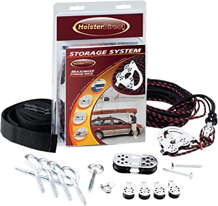 Hoister Direct 7806 - Overhead Storage Hoist for Jeep Top Removal, Truck Caps, Bikes, SUP, Dinghies, Canoes, Kayaks, Surfboards and More. Mount in Your Garage, Shop, Anywhere with a Ceiling.