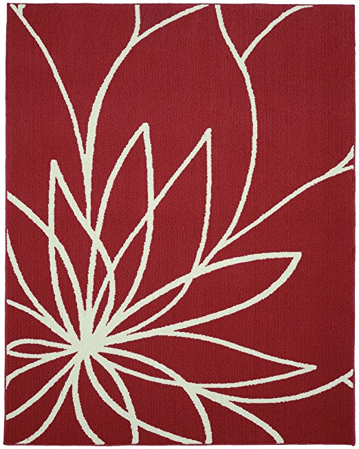 Garland Rug Casual Grand Santa Area Rug, 8 x 10', Floral, Coral/Ivory