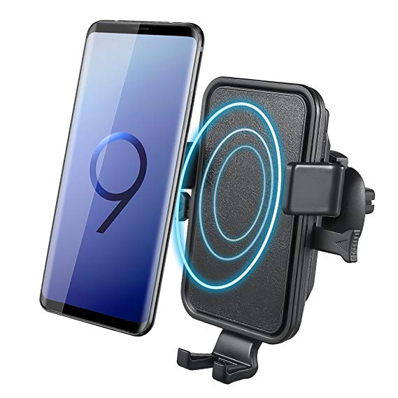 Wireless Car Charger, NOVETE Air Vent Phone Holder Gravity Car Mount Charger for iPhone X/8/8 Plus, Fast Charging for Samsung Galaxy S9/S9 Plus, S8/S8 Plus, S7, Note 8