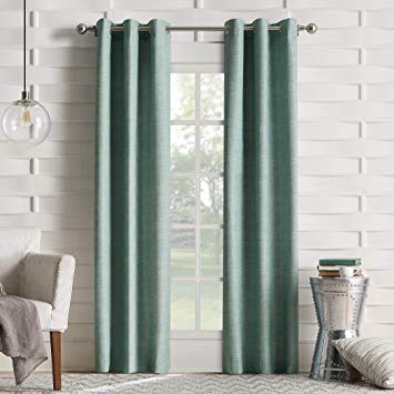 Sun Zero Randall Linen Texture Thermal Insulated Curtain Panel, 40" x 84", Mineral