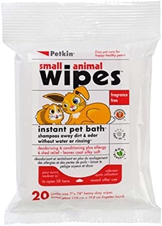 Petkin Small Animal Wipes, Pack of 20