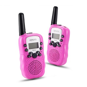 Joylor Durable Walkie Talkies Twin Toy for kids,Easy To Use and Kids Friendly 2-Way Radio 3-5KM Range Interphone Outdoor Camping Hiking-Pink
