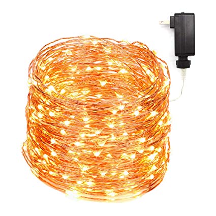 164 Ft Ultra Long 500 LEDs LED String Lights Plug in, Outdoor Completely Waterproof Coper Wire String Lights, Indoor Decorative Lights for Bedroom,Patio,Garden,Party,Christmas Tree Warm White