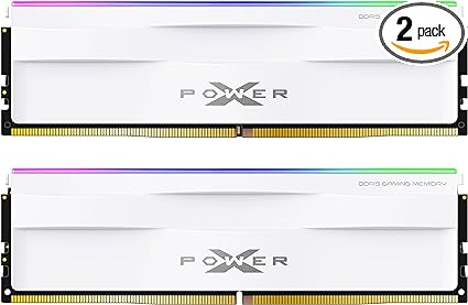 Silicon Power DDR5 32GB (2x16GB) Zenith RGB 6000MHz (PC5-48000) 288-pin CL40 1.35V UDIMM Desktop Memory Module RAM SP032GXLWU600FDH White