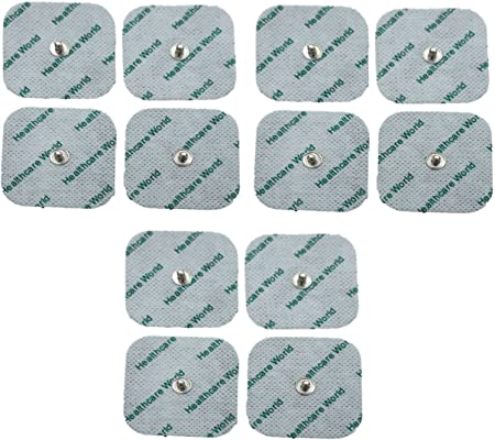 Healthcare World 12 Stud Tens Pads for Ten EMS 3.5mm Stud Tens Machines Suitable for Beurer Sanitas and Many More Devices