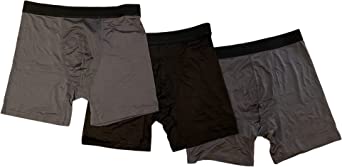 Athletic Works Mens Mesh Boxer Briefs, 3-Pack (Charcoal Sky, Black Soot) (l)