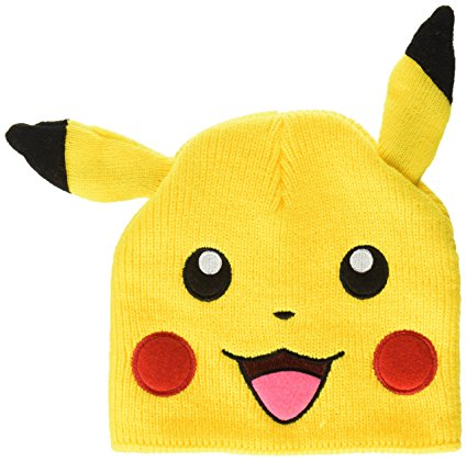 BIOWORLD Pokemon Pikachu Big Face Fleece Cap Beanie with Ears