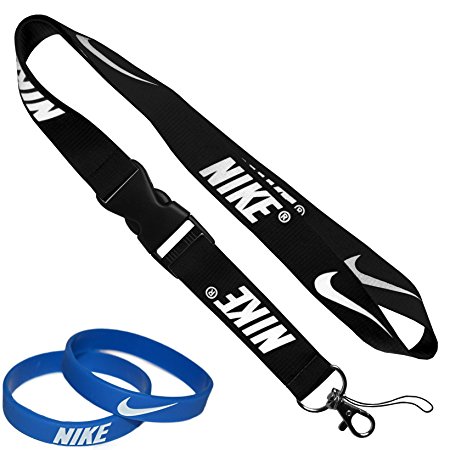 Nike Cell Phone Keychain Lanyard Keys ID MP3 Holder Neck Straps with Nike Baller Wristband