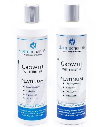 DermaChange Hair Growth Shampoo and Conditioner Set - With Vitamins - To Make Hair Grow Fast - Argon Oil and Biotin To Support Regrowth - Reduce Thinning and Hair Loss For Men and Woman