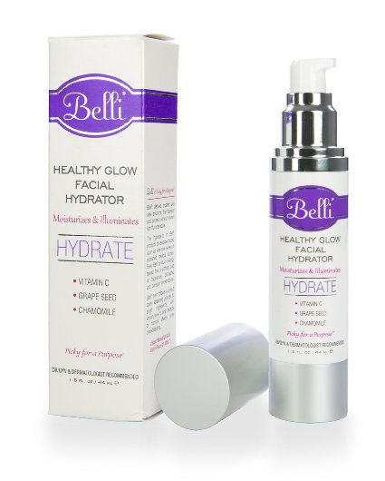 Belli Healthy Glow Facial Hydrator - Illuminates with Vitamin C, Grape Seed Oil, and Chamomile - OB/GYN and Dermatologist Recommended - 1.5 oz.