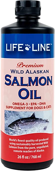 LifeLine Wild Alaskan Salmon Oil for Dogs and Cats, 26-Ounce