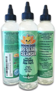 NEW All Natural Pet Ear Cleaner for Dogs and Cats | Eucalyptus & Aloe Vera Cleaning Treatment for Ear Mites Yeast Infection Fungus & Odor | Gentle Solution Cleanser for Ears - 1 Bottle 8oz (240ml)