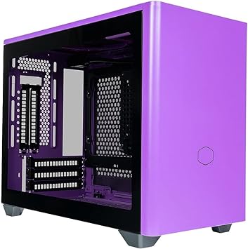 Cooler Master MasterBox NR200P Mini ITX Computer Case - Tempered Glass Side Panel, Superior Cooling Options, Vertical GPU Display, Tool-Free 360 Degree Accessibility - Purple