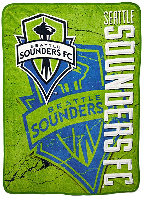 Officially Licensed MLS Seattle Sounders Concrete Micro Raschel Throw Blanket, 46" x 60"