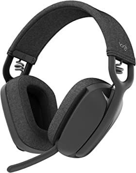 Logitech Zone Vibe 100 Lightweight Wireless Over-Ear Headphones with Noise-Cancelling Microphone, Advanced Multipoint Bluetooth Headset, Works with Teams, Google Meet, Zoom, Mac/PC - Grey