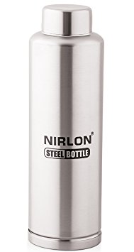 Nirlon Stainless Steel Water Bottle, 1 Litre, Silver (F_BOTTLE 1000ML)