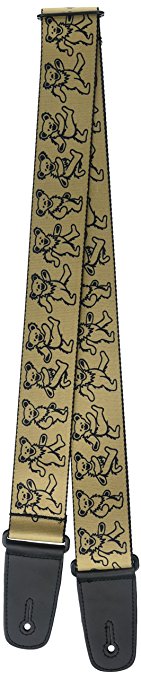 Buckle-Down GS-WGD003 Guitar Strap - "Dancing Bears Tan/Black"