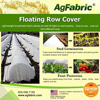 Agfabric Warm Worth Heavy Floating Row Cover & Plant Blanket, 0.9oz Fabric of 7x50ft for Frost Protection & Harsh Weather Resistance