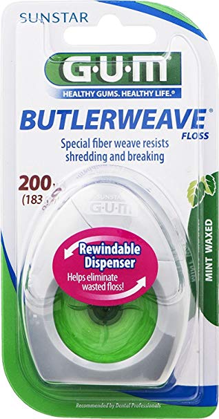 GUM Butlerweave Floss Mint Waxed 200 yd