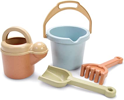 Dantoy Bio-Toy Bucket and Spade 4 Piece Playset, Eco-Conscious Toys made from Sugarcane