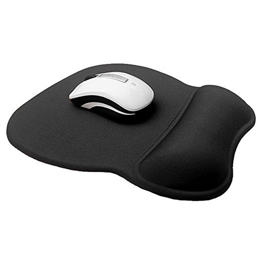 Biowow Ergonomic Design Wrist Comfort Mouse Pad for Computer,Protect Your Wrists Premium Mouse Pad with Wrist Rest,1Pc (Black)