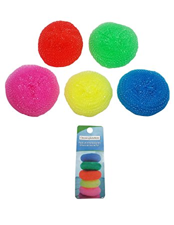 Cleaning Solutions Nylon Pot Scourer Pads, Set of 5