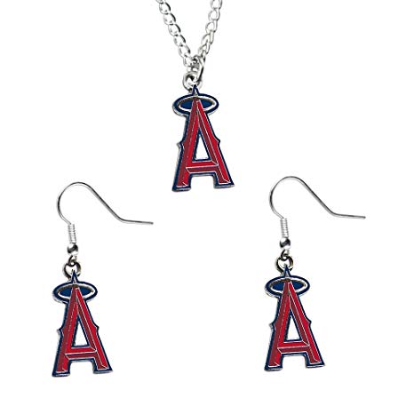 Los Angeles Angels NCAA Necklace And Dangle Earring Set Charm