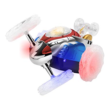 360 Degree Spinning Stunt Super Rolling,Acrobatic Stunt RC Car Toy, Radio-Controlled Vehicle with Flashing LED Lights & Music Switch, Safe & Durable, Gift for Kids, Boys and Girls