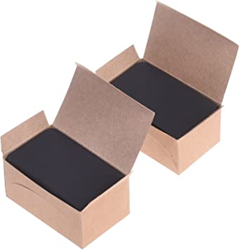 BCP 200pcs Kraft Paper Blank Kraft Message Business Gift Card Word Card 3.5 x 2 inches (Black)