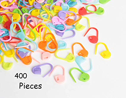 Happy Shop 400 Pieces Crochet Locking Stitch Markers, Knitting Stitch Counter Needle Clips, Mixed Color