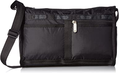 LeSportsac Women's Classic Deluxe Shoulder Satchel Handbag, Black, One Size