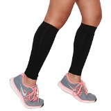 Compression Leg Sleeves Pair - Calf Sleeves to Relieve Shin Splints - Calf Support - Calf Guards - Shin Sleeves - Faster Muscle Recovery - Great for Running Cycling Traveling Golf Tennis Maternity and Working Out - 100 Money Back Guarantee