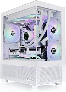 View 170 TG ARGB Snow Micro-ATX Case; 3x120mm ARGB Fans Included; Supports Up to 280mm Radiator; Front & Side Dual Tempered Glass Panel; CA-1Z4-00M6WN-00; 3 Year Warranty