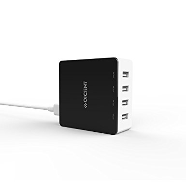 QICENT 30W USB Desktop Wall Charger Charging Station With SmartID Technology for Iphone 6S 2.4A Each Port
