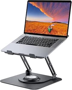 360 Adjustable Laptop Stand, Laptop Holder, Notebook Holder Stand with Heat-Vent, Computer Stand, Tablet Aluminum Stand Desk for Laptop, Compatible with all Laptops