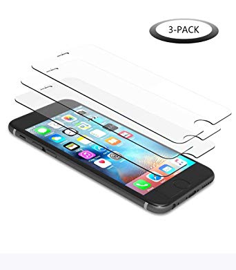 [3-Pack] Screen Protector Compatible for iPhone 8, 7, 6, No Bubbles,Case Friendly,3D Touch,2.5D Edge,HD Clear Film,4.7-Inch,Tempered Glass Screen Protector Compatible for iPhone 8, 7, 6