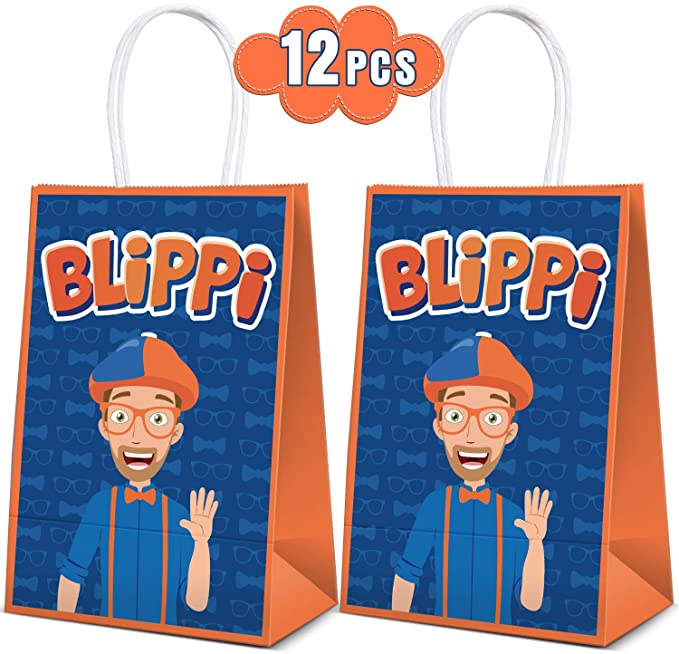 12 Party Bags For Blippi Birthday Party Decorations Supplies