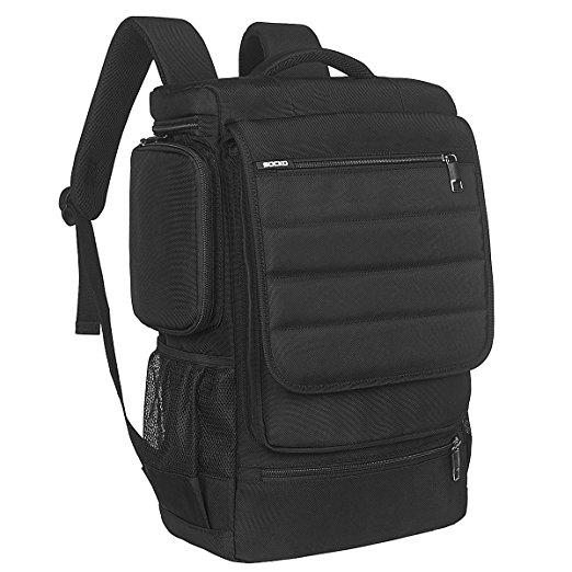 Laptop Backpack,BRINCH Anti-tear Water-resistant Luggage Travel Knapsack Rucksack Backpack Hiking Bag Student College Shoulder Backpack for 17 - 17.3 Inch Laptop Notebook Macbook Computer,Black-Black